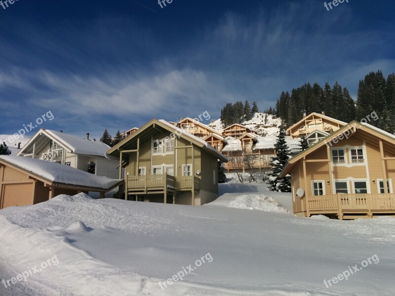 Flaine Snow Sky Winter Cold