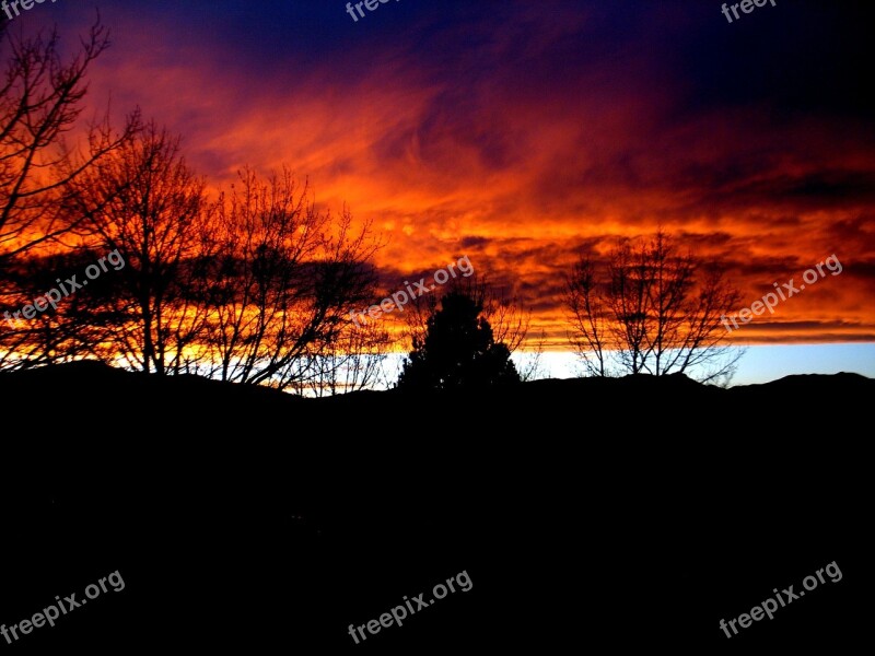 Sunset Pikes Peak Mood Clouds Free Photos