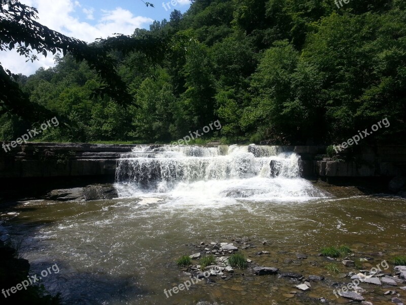 Waterfalls Water Landscape Natural Stream