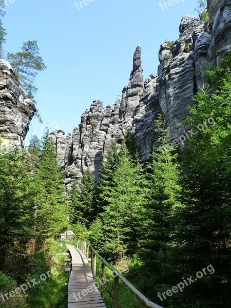 Teplice Rocks Nature Forest Bohemia Path