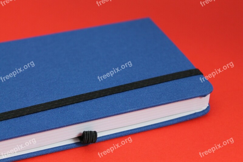 Notebook Blue Red Diary Corners