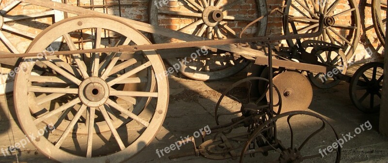 Wheels Old Wood Spokes Wheel