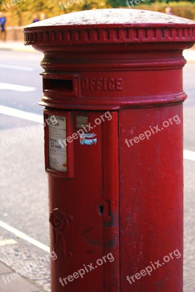 Letter Boxes Red Pillar Post Metal