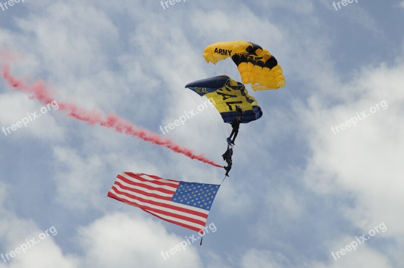 Parachute Flag Usa American Flag Smoke