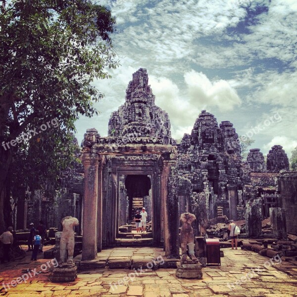 Siem Reap Angkor Thom Temple Cambodia Free Photos