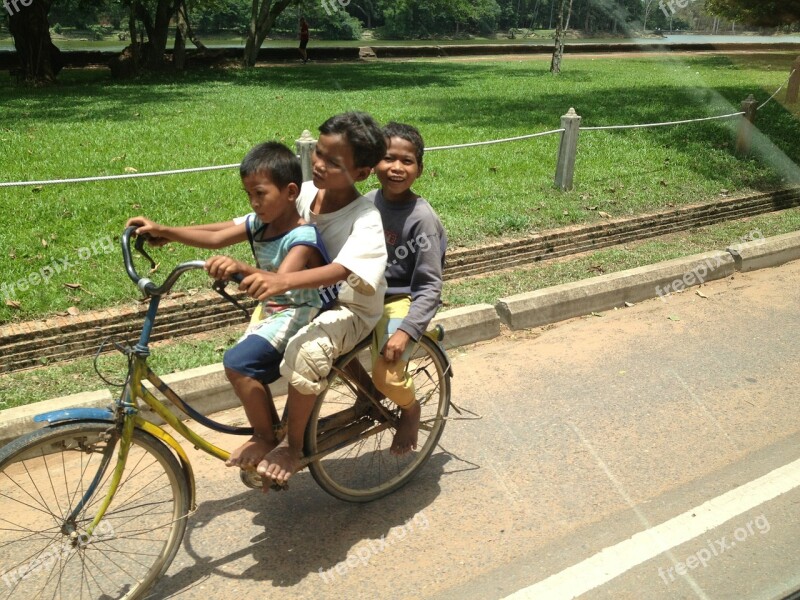 Child Bike Cambodia Bicycle Free Photos