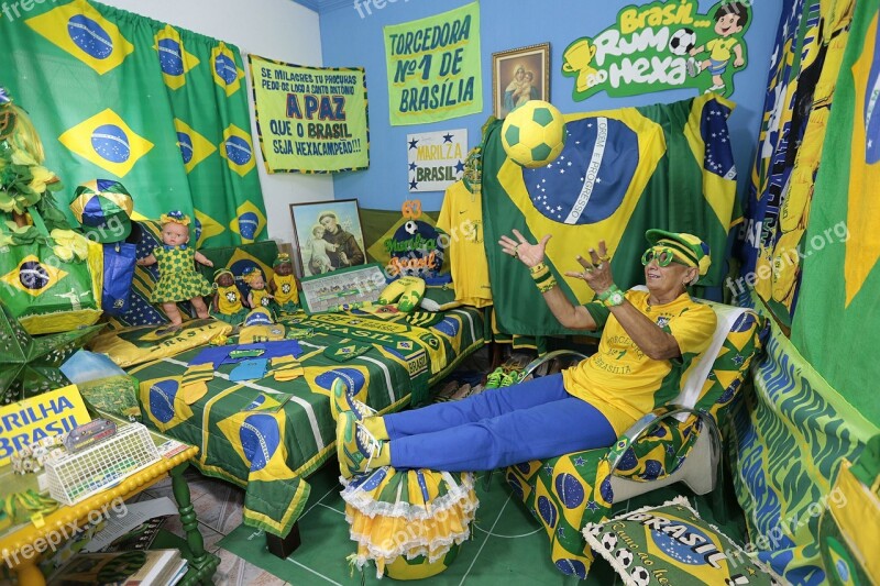 Brazil Fan Football Happy Celebrate