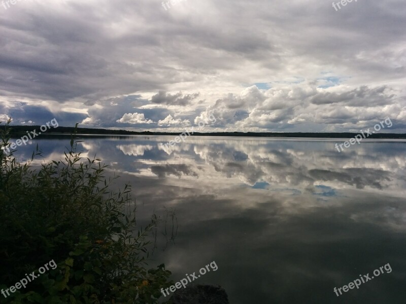 Lake Water Himmel Horizon Cloud