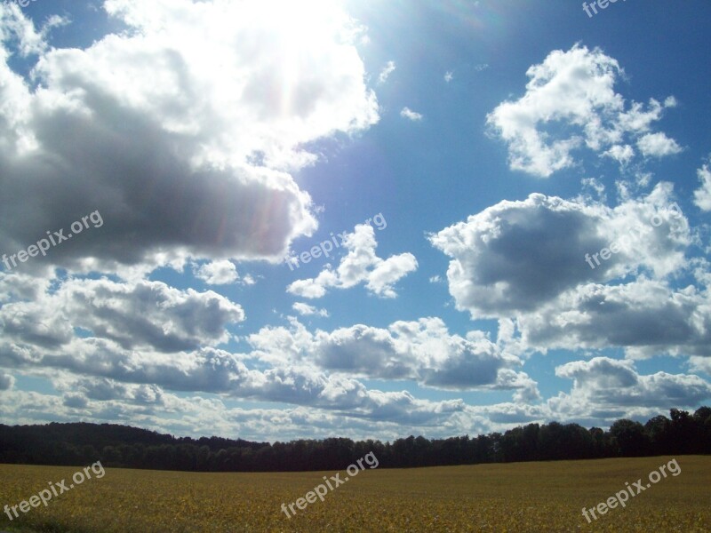 Sun Clouds Macedon Landscape Horizon