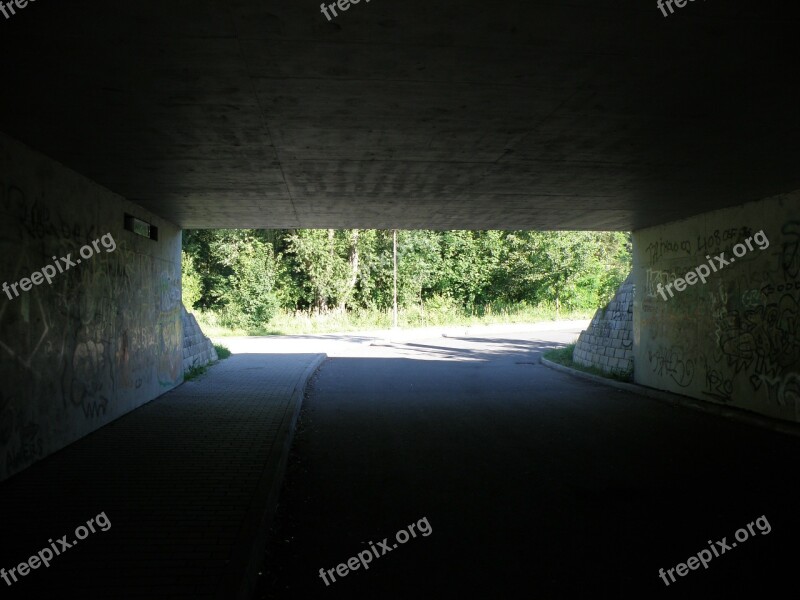 Underpass Tunnel Subway Graffiti Dark