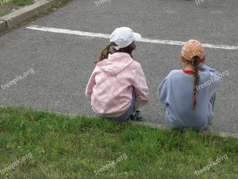 Girls Children Sitting Playing Girl