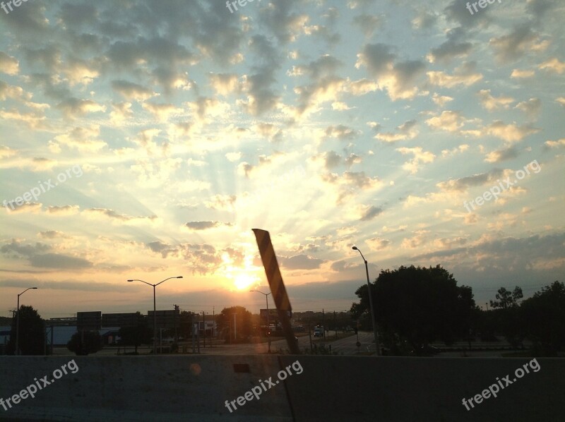 Sunset Clouds Rays Free Photos