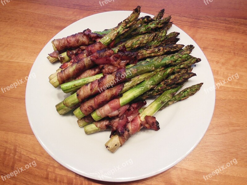 Asparagus Bacon Grill Barbecue Food