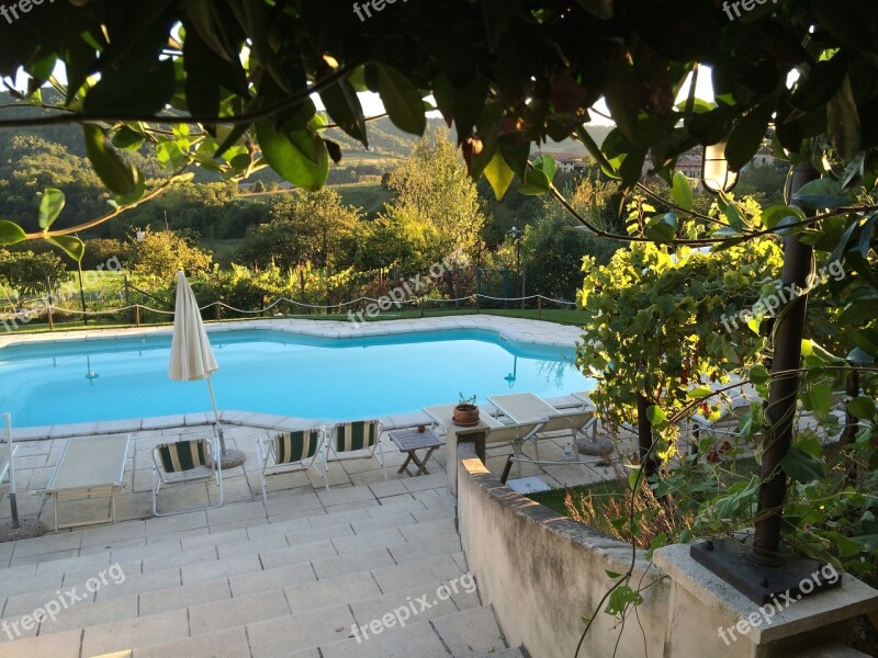 Swimming Pool Blue Water Nature Rest