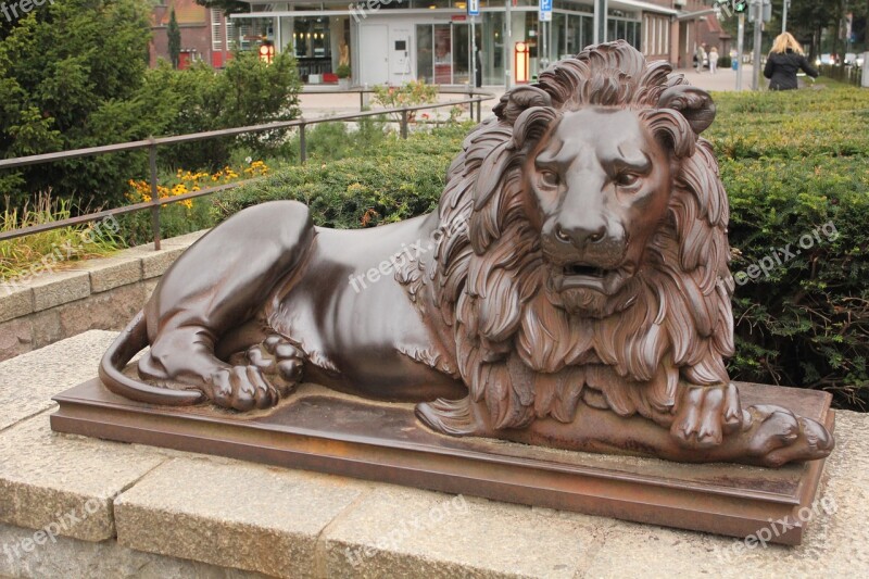 Monument Stone Lion Landmark Bronze Lion Free Photos