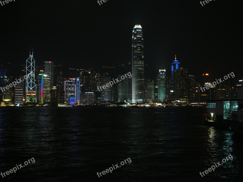 City Night Sea Financial Hong Kong