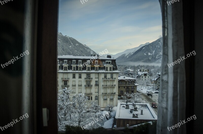 Mountain Window View Chamonix France