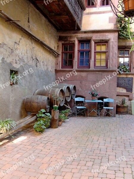 Wine Barrels Hof Backyard France Winery