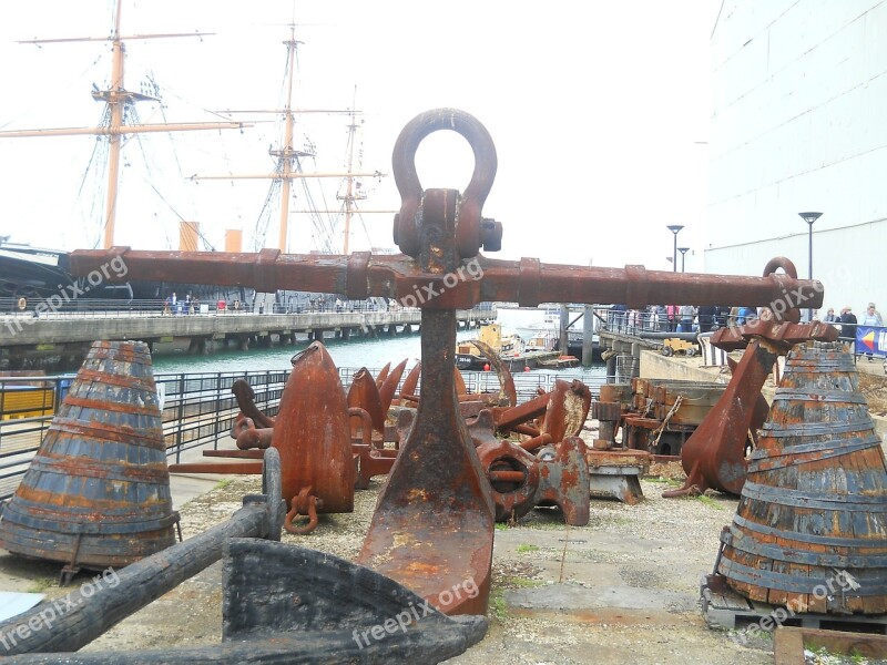 Port Iron Rusted Metal Anchor