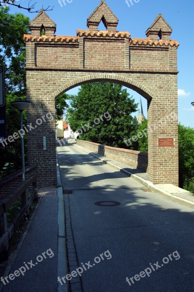 Bridge City Gate Middle Ages Architecture Bavaria