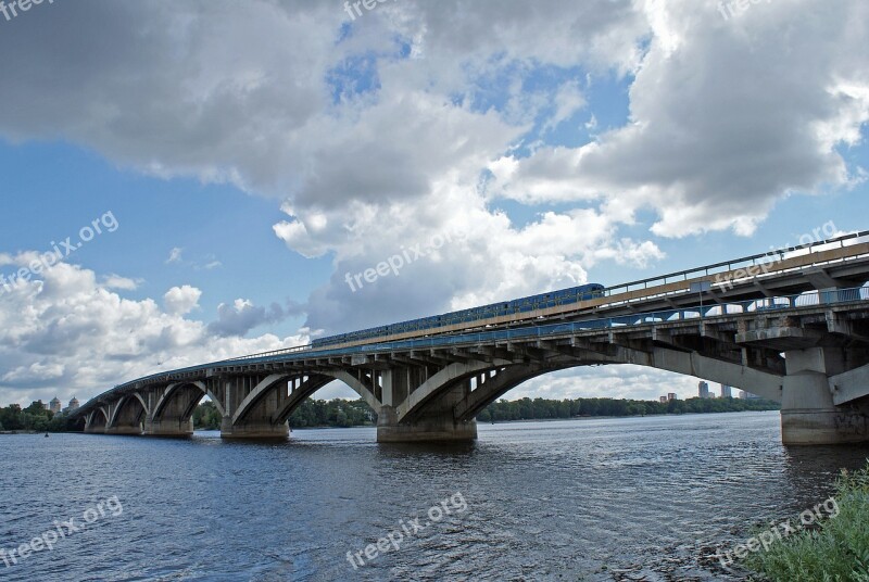 Ukraine Kiev Kyiv Dnieper Metro Bridge