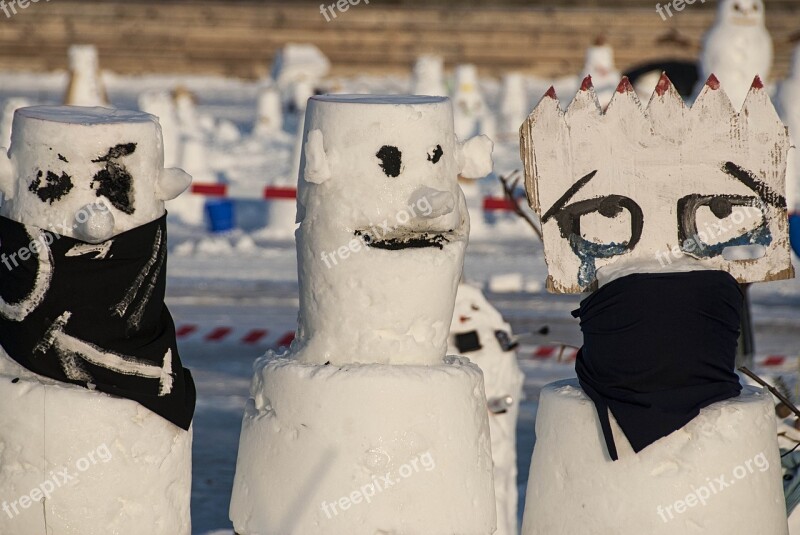 Snowmen Three Winter Snow Glasses