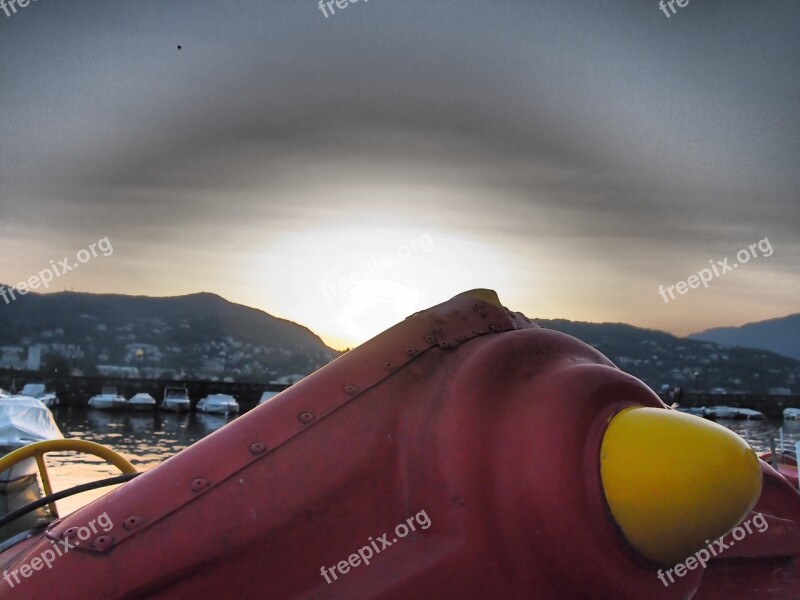 Pedal Boat Sunset Italy Como Lake