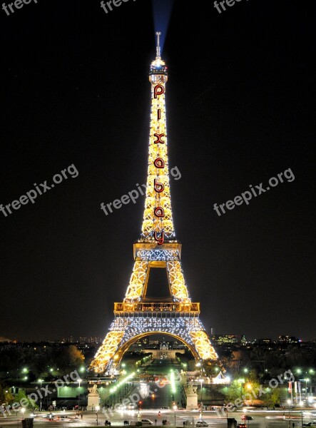 Eiffel Tower Pixabay Lights Paris Monument