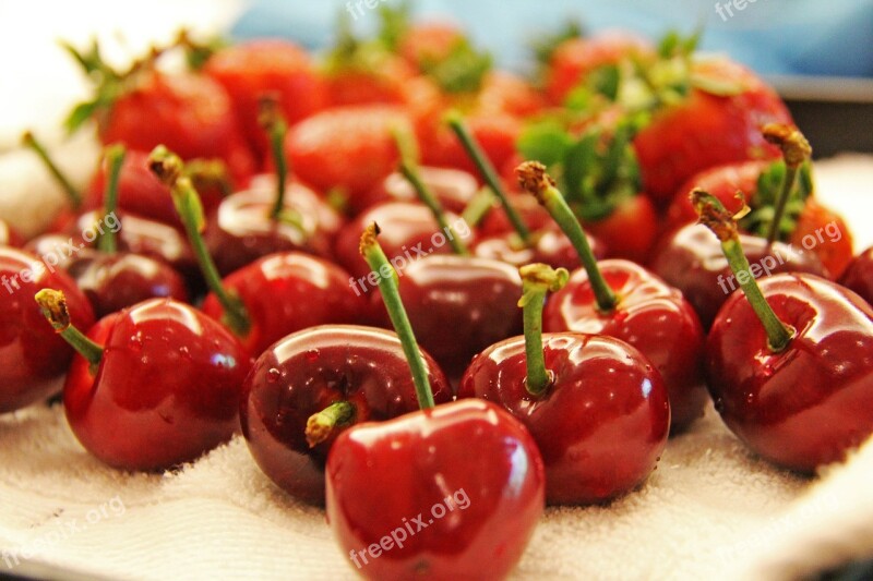 Cherry Fruits Red Juicy Fresh