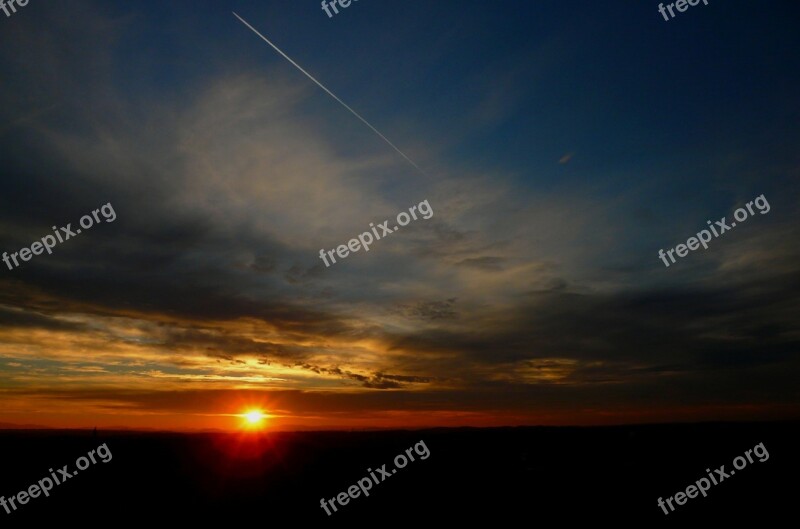 Sunset Twilight Evening Sky Scenery