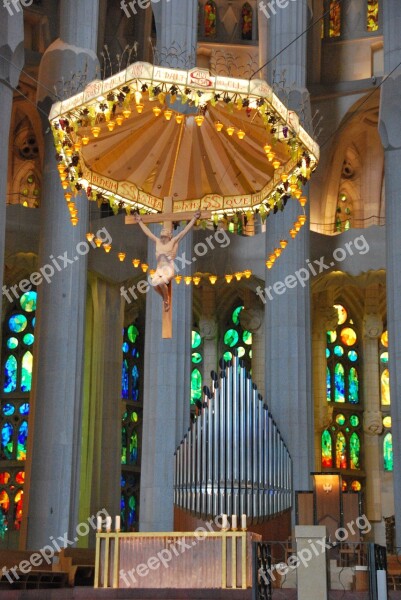 Christ Sagrada Família Cathedral Religion Gaudi