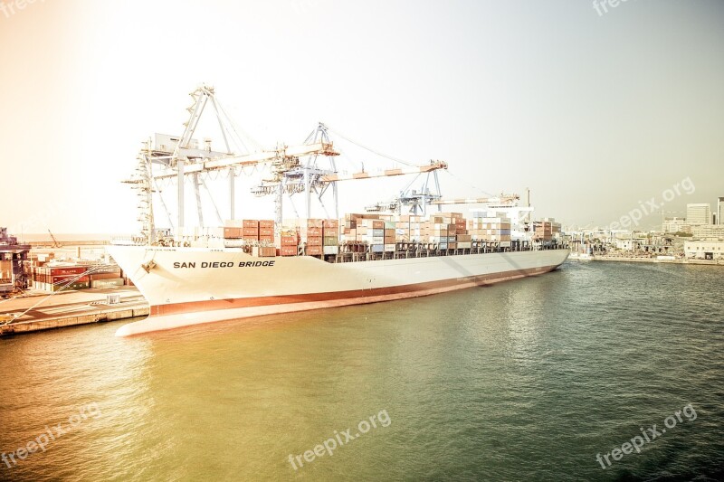 Port Container Ship Container Terminal Freighter