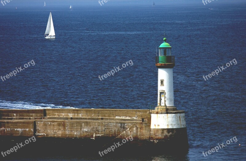 Beacon Lighthouse Mole Sea Coast