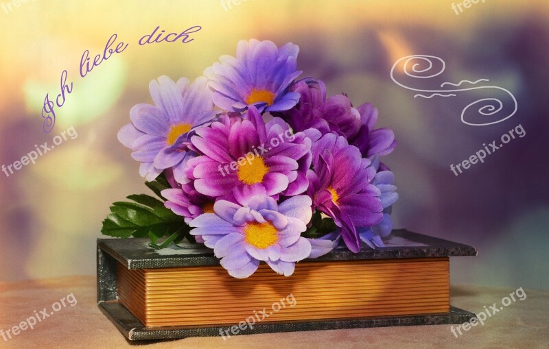 Flowers Artificial Flowers Book Font Bokeh