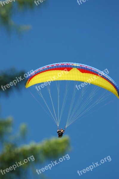 Paragliding Sky Blue Free Photos