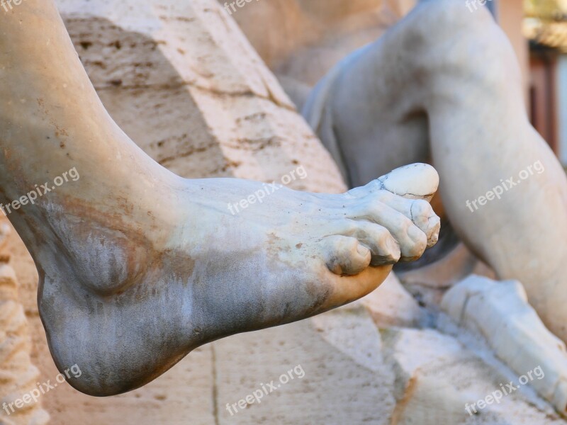 Foot Toes Statue Marble Stone Sculpture