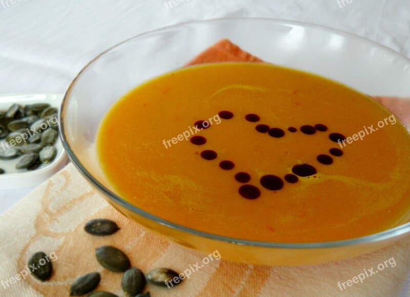 Soup Pumpkin Soup Eat Vegetarian Delicious