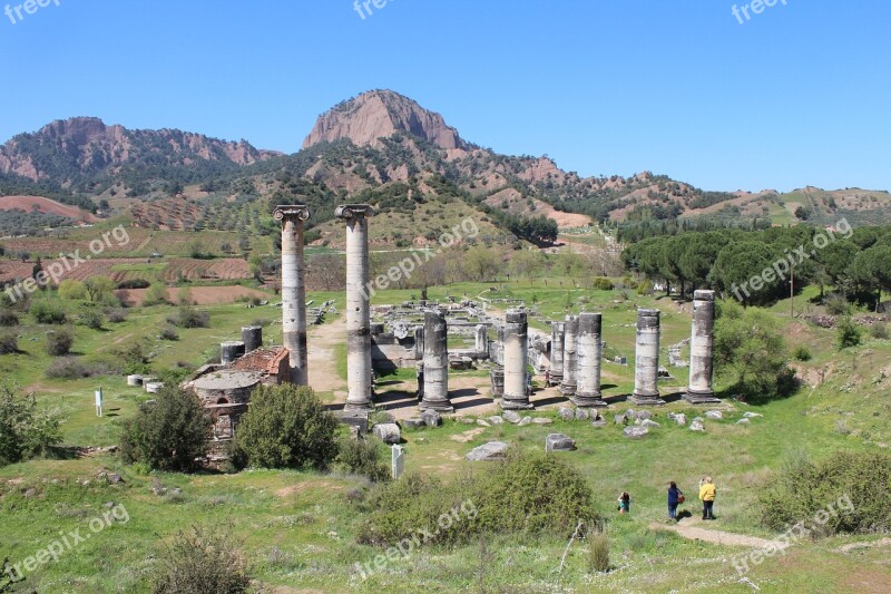 Ruin Temple Old Columnar Places Of Interest