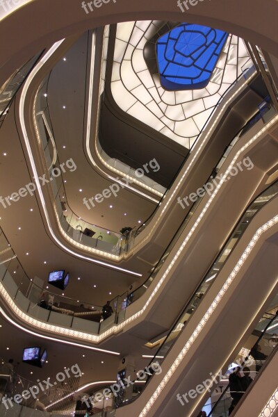 Shopping Centre Shopping Architecture Escalators Glass Dome