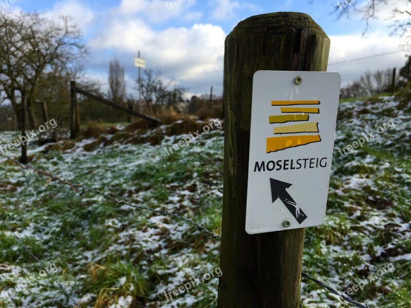 Sign Moselsteig Hiking Outdoor Trier