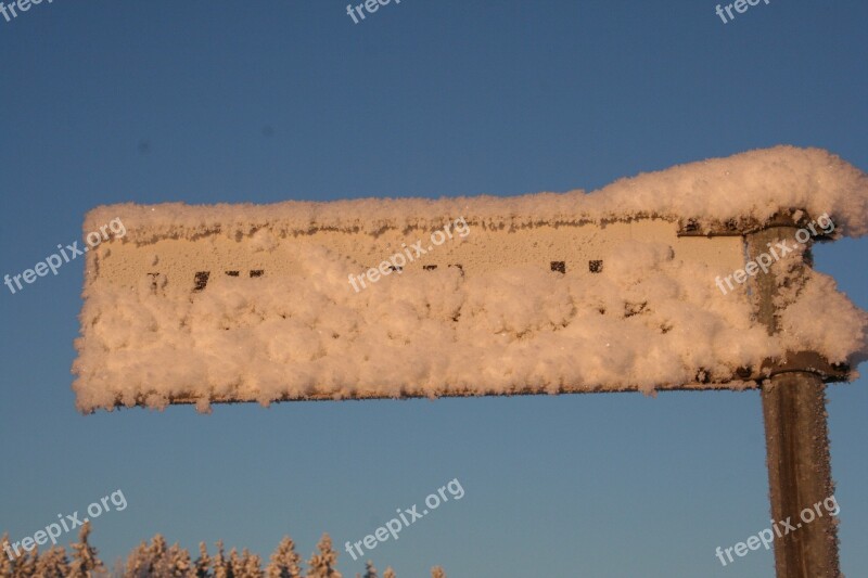 Winter Frost Street Sign Free Photos