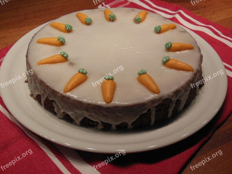 Carrots Cake Bake Icing Sugar Delicious