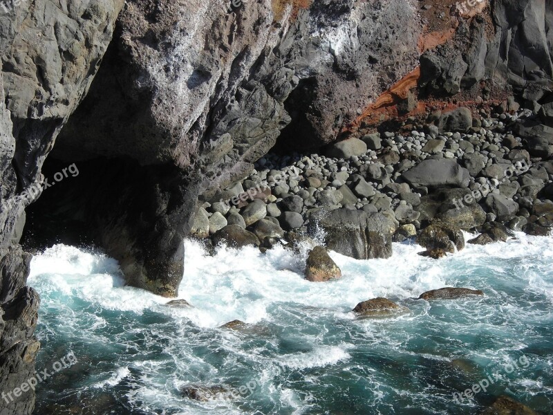 Rock Sea Coast Wave Surf