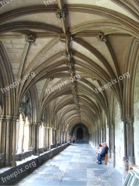 Cloisters Architecture Vanishing Point Church Old