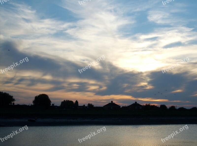 Clouds Sunset Evening Sky Nature