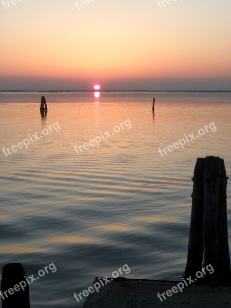 Sunset See Orange Chievo Venice