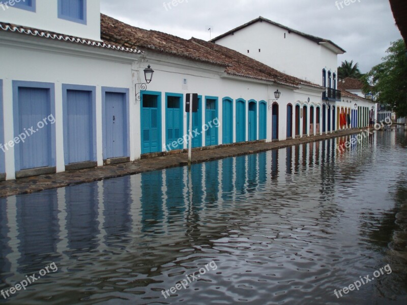 Brazil Rio De Janeiro Vacation Parati Colonial City High Tide