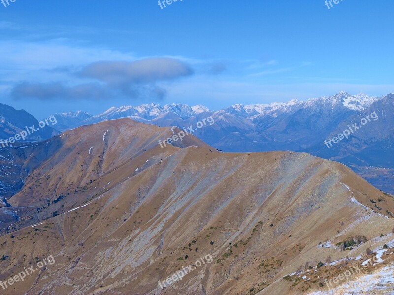 Winter Scenery Nature Mountains Winter Summit