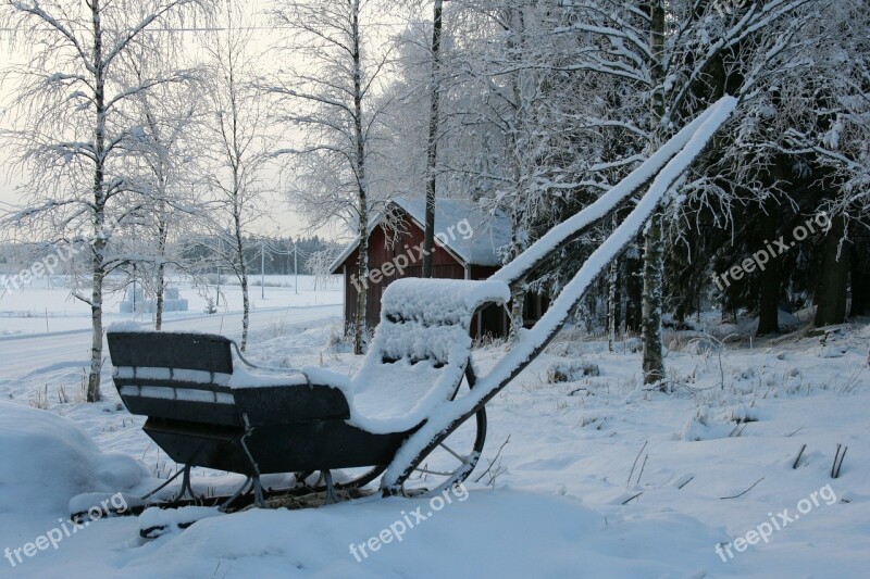 Winter Sleigh Snow Free Photos