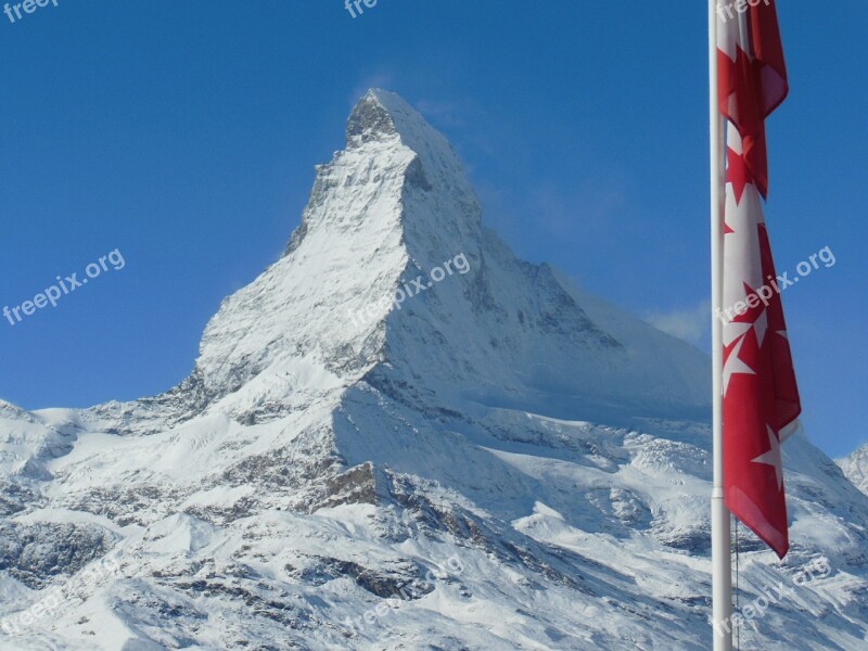 Mountains Icy Switzerland Valais Zermatt